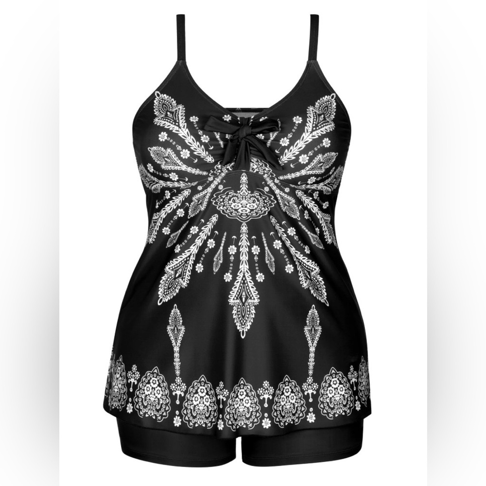 Black and White Paisley Tank Top